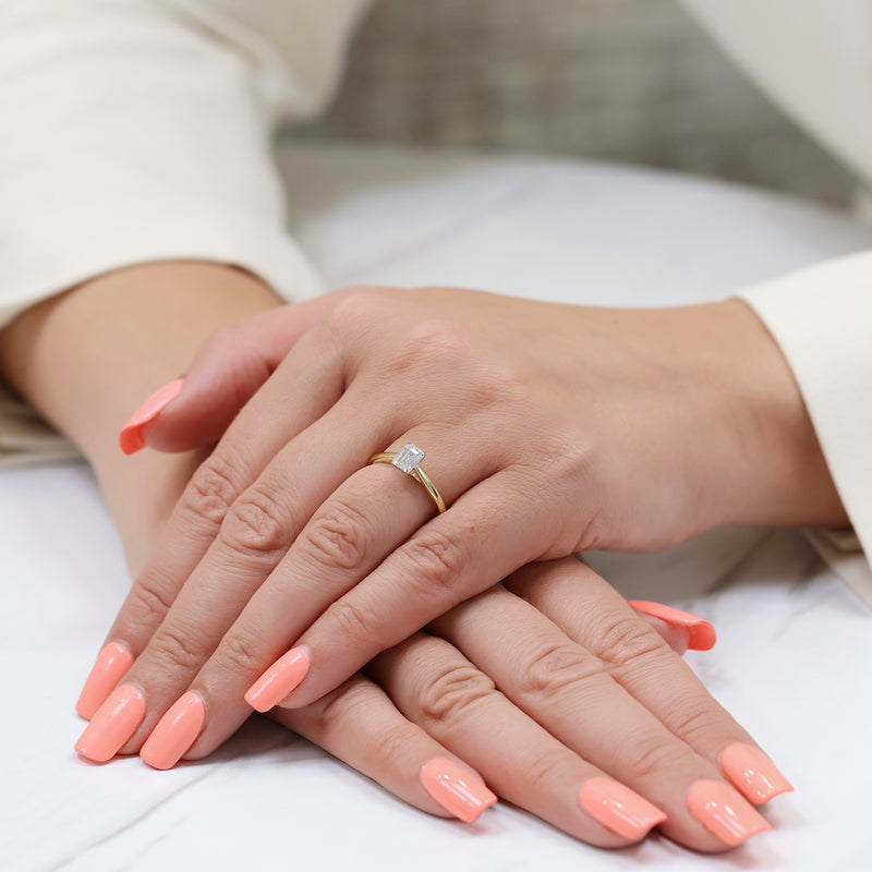 Berry's 18ct Yellow Gold Emerald Cut Diamond Engagement Ring - Berry's Jewellers