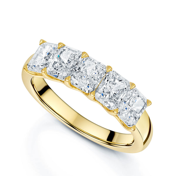 Berry's 18ct Yellow Gold Radiant Cut Diamond Five Stone Eternity Ring - Berry's Jewellers
