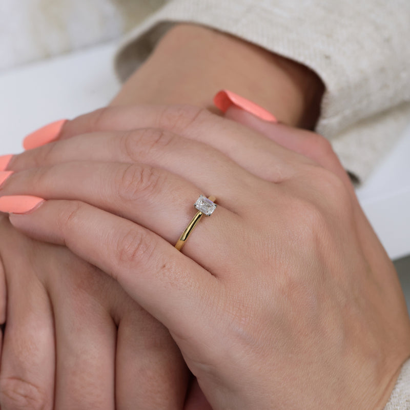 Berry's 18ct Yellow Gold GIA Certificated Emerald Cut Diamond Engagement Ring - Berry's Jewellers