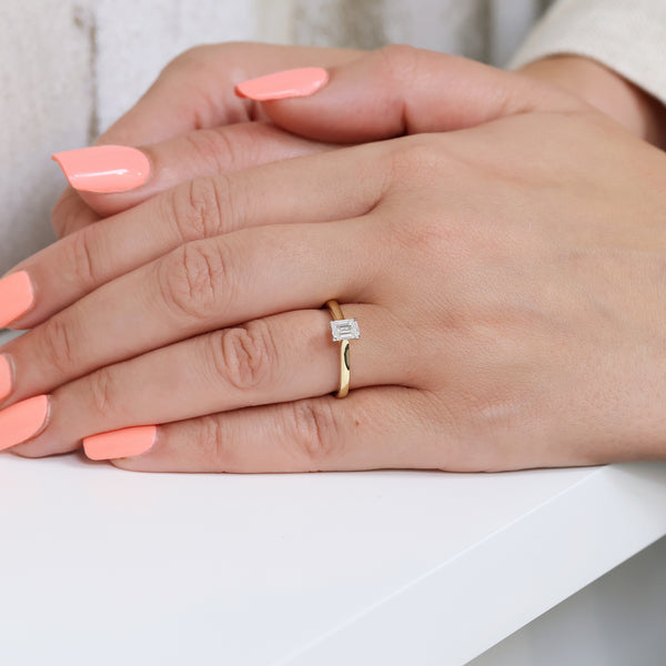 Berry's 18ct Yellow Gold GIA Certificated Emerald Cut Diamond Engagement Ring - Berry's Jewellers