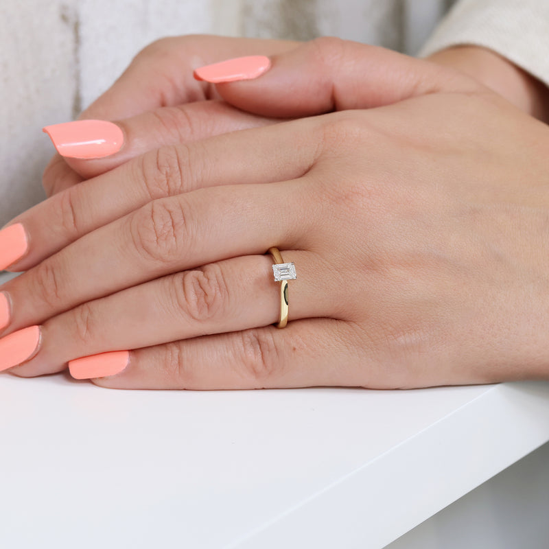 Berry's 18ct Yellow Gold GIA Certificated Emerald Cut Diamond Engagement Ring - Berry's Jewellers