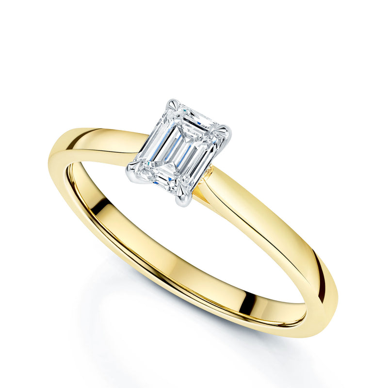 Berry's 18ct Yellow Gold GIA Certificated Emerald Cut Diamond Engagement Ring - Berry's Jewellers