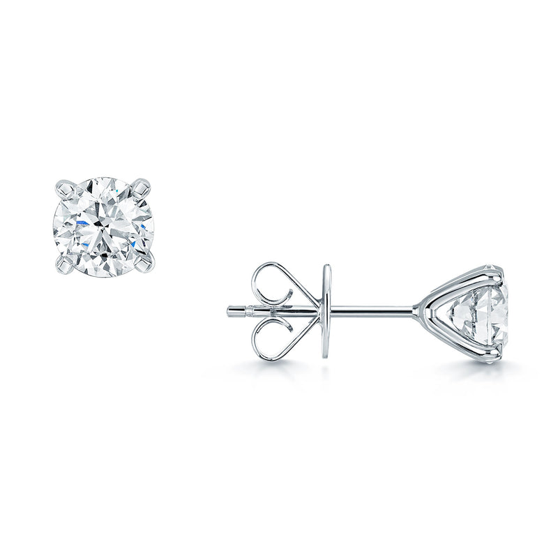 Platinum GIA Certificated Solitaire Diamond 2.00ct Stud Earrings