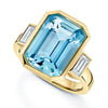 Berry's 18ct Yellow Gold Aquamarine And Diamond Three Stone Dress Ring - Berry's Jewellers