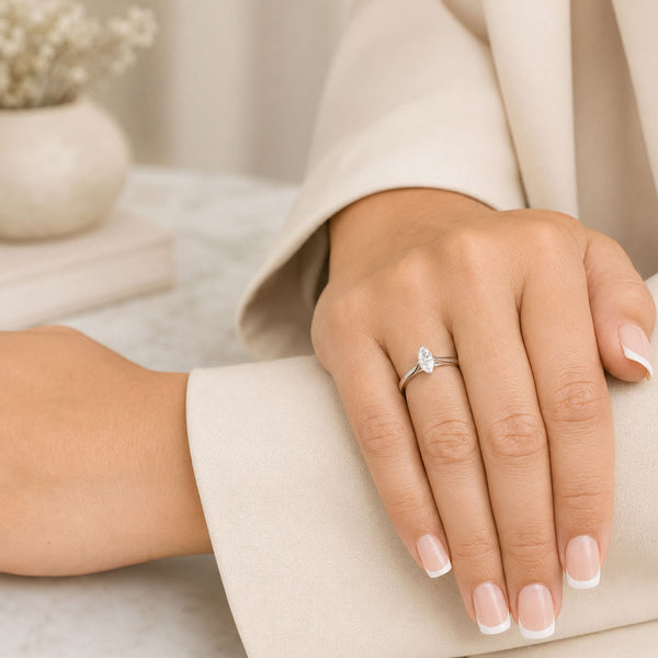 Platinum Marquise Cut Diamond Engagement Ring