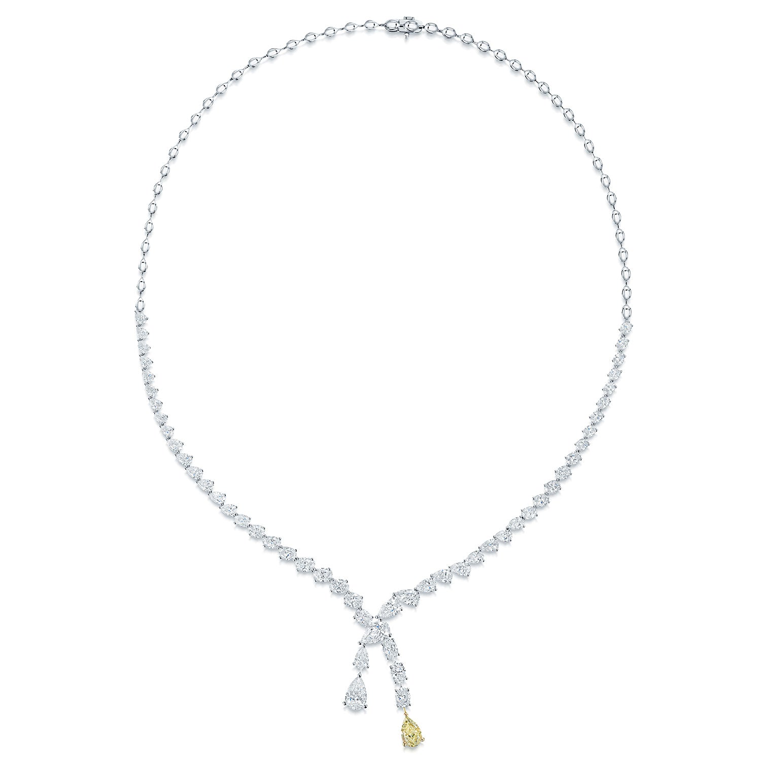 Berry's 18ct White And Yellow Gold Pear And Oval Cut Diamond Graduated Collarette - Berry's Jewellers