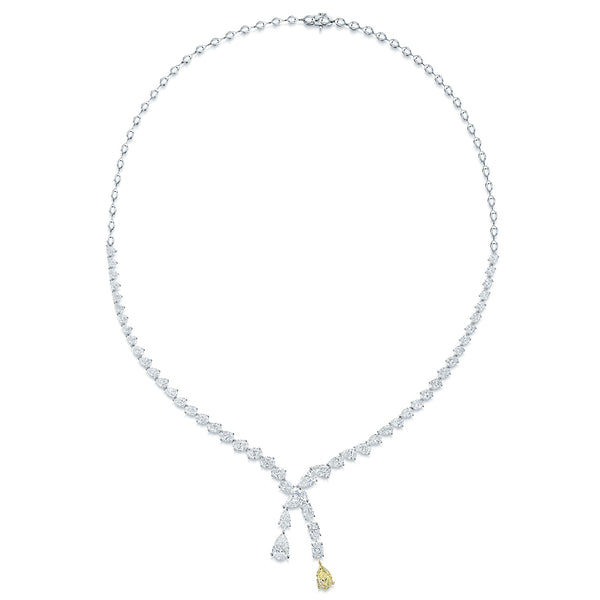 Berry's 18ct White And Yellow Gold Pear And Oval Cut Diamond Graduated Collarette - Berry's Jewellers