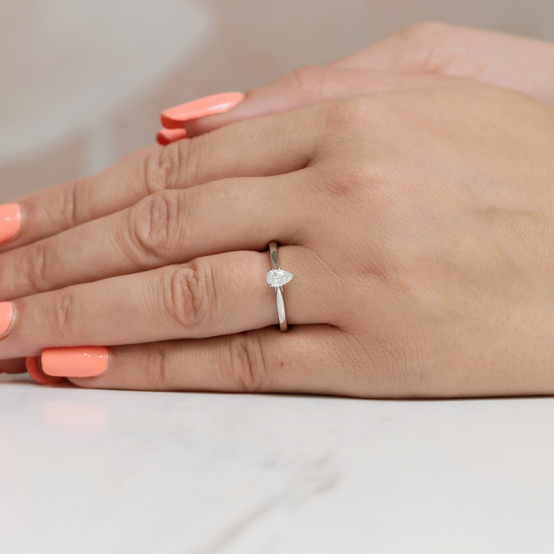 Berry's Platinum GIA Certificated Pear Cut Diamond Single Stone Ring - Berry's Jewellers