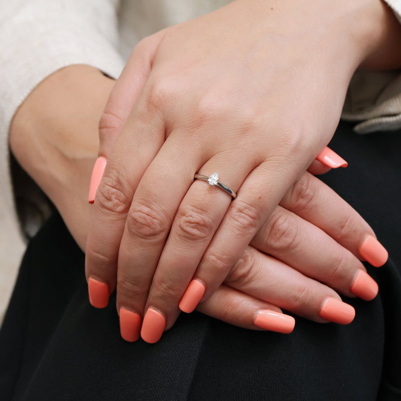 Berry's Platinum GIA Certificated Pear Cut Diamond Single Stone Ring - Berry's Jewellers