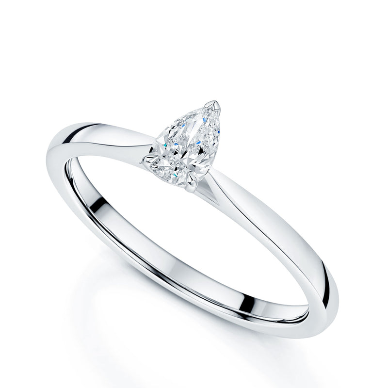 Berry's Platinum GIA Certificated Pear Cut Diamond Single Stone Ring - Berry's Jewellers