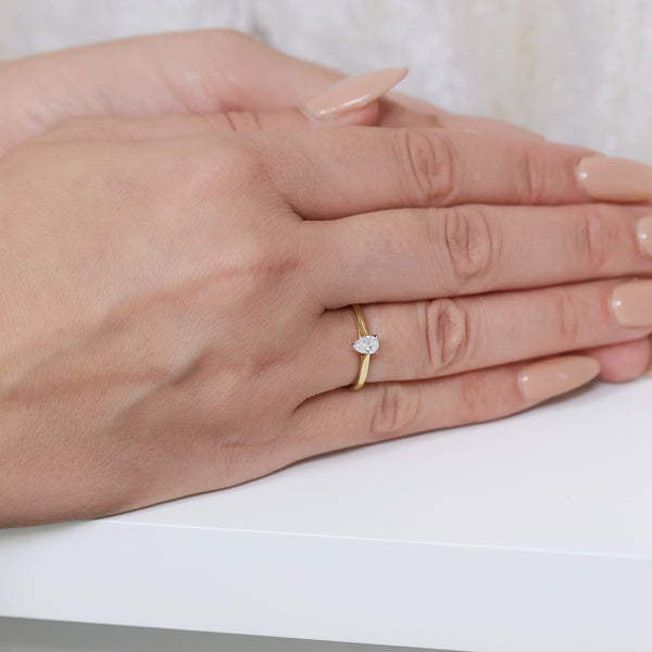 Berry's 18ct Yellow Gold Pear Cut Diamond Single Stone Ring - Berry's Jewellers