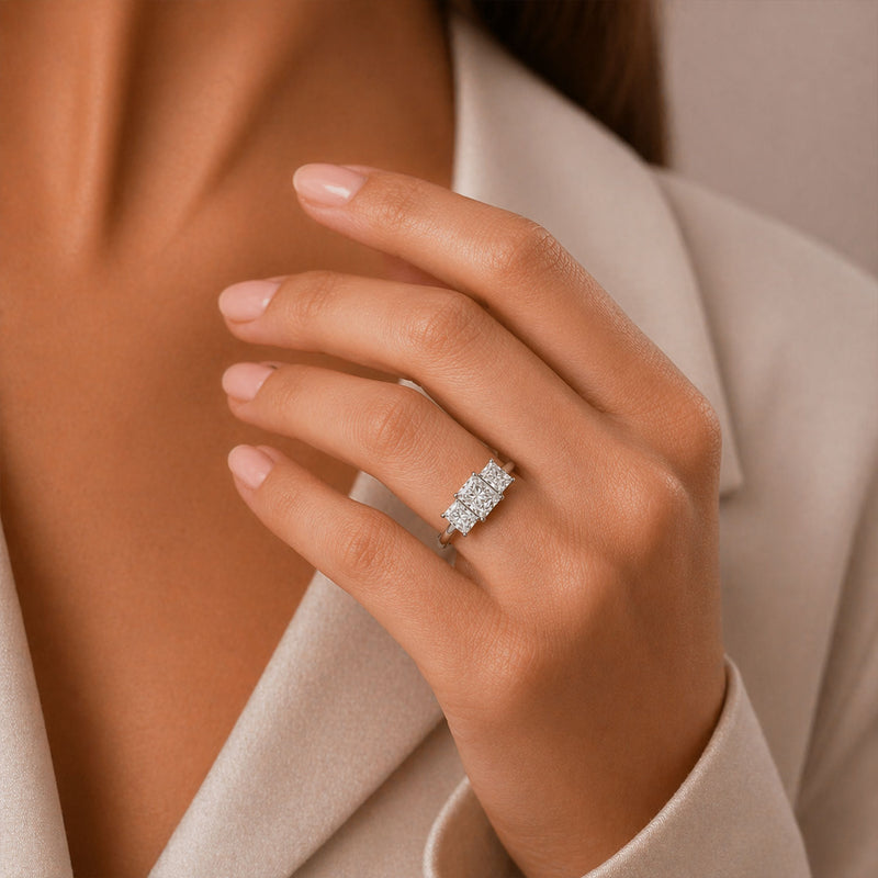 Berry's Platinum Radiant Cut Diamond Three Stone Ring - Berry's Jewellers