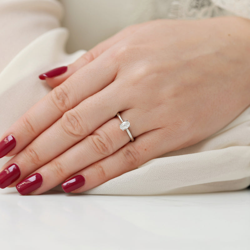 Platinum GIA Certificated Oval Cut Diamond Engagement Ring