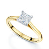 18ct Yellow Gold GIA Certificated Princess Cut Diamond Ring