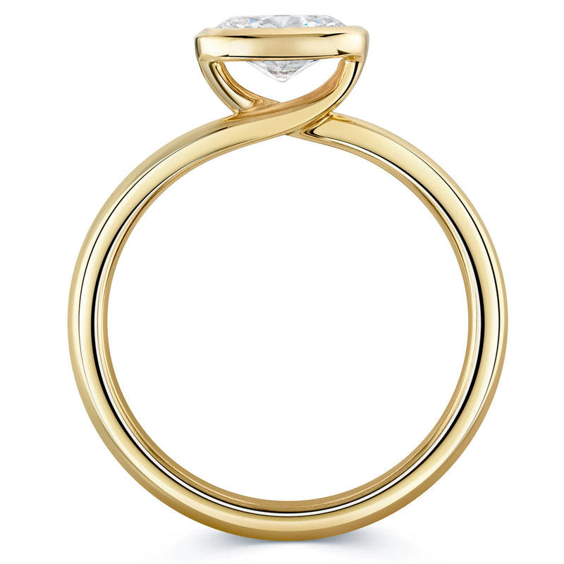 Berry's 18ct Yellow Gold Oval Cut Horizontal Rub Over Set Ring - Berry's Jewellers