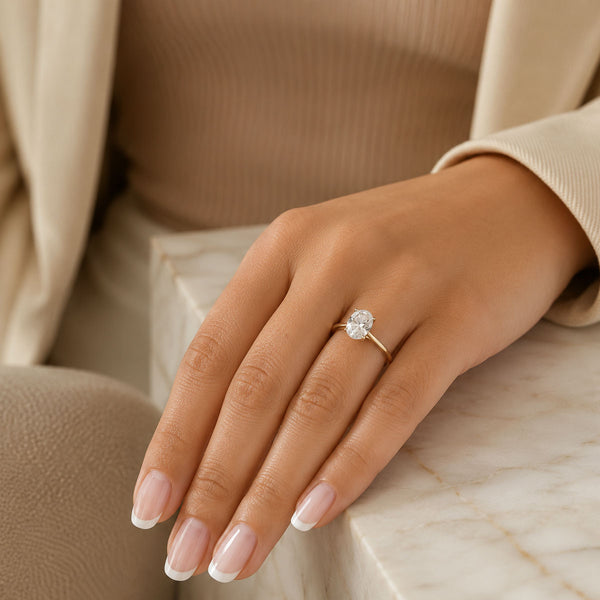 18ct Yellow Gold GIA Certified Oval Solitaire Ring
