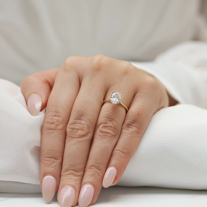 18ct Yellow Gold GIA Certified Oval Solitaire Ring