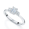 Berry's Platinum Emerald Cut And Round Brilliant Cut Diamond Three Stone Ring - Berry's Jewellers
