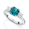 Berry's Platinum Asscher Cut Green Tourmaline & Diamond Three Stone Ring - Berry's Jewellers