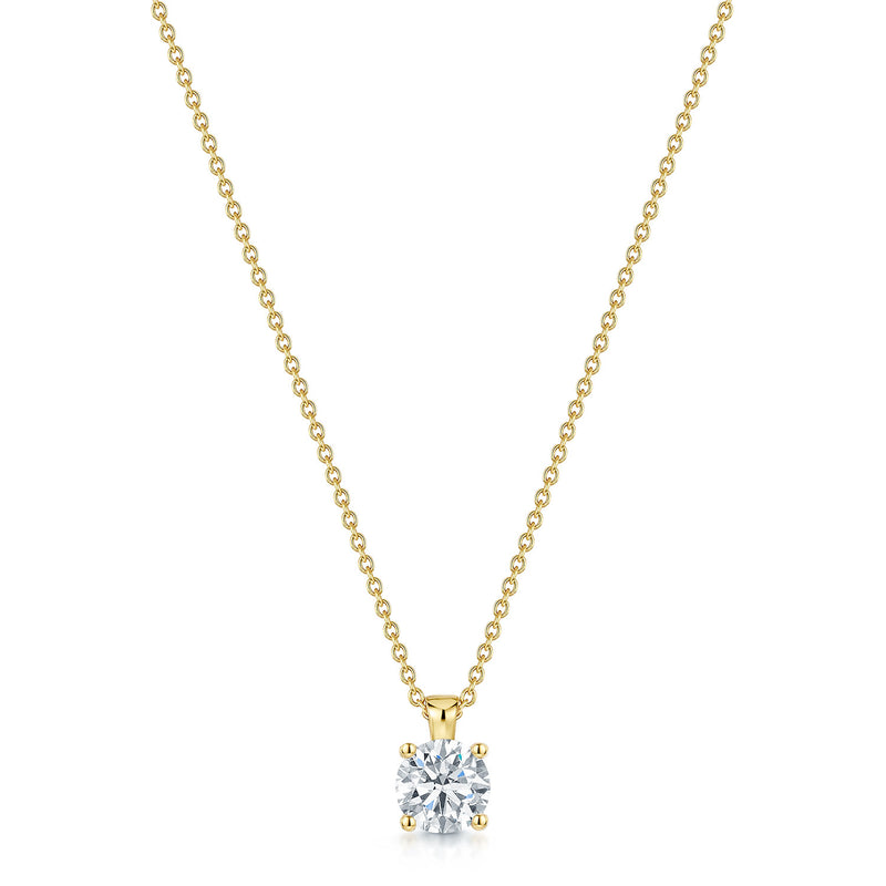 Berry's 18ct Yellow Gold Round Brilliant Cut Diamond Single Stone Pendant - Berry's Jewellers