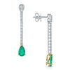 18ct White and Yellow Gold Emerald and Diamond Drop Earrings