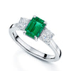 Berry's Platinum Emerald And Diamond Three Stone Dress Ring - Berry's Jewellers
