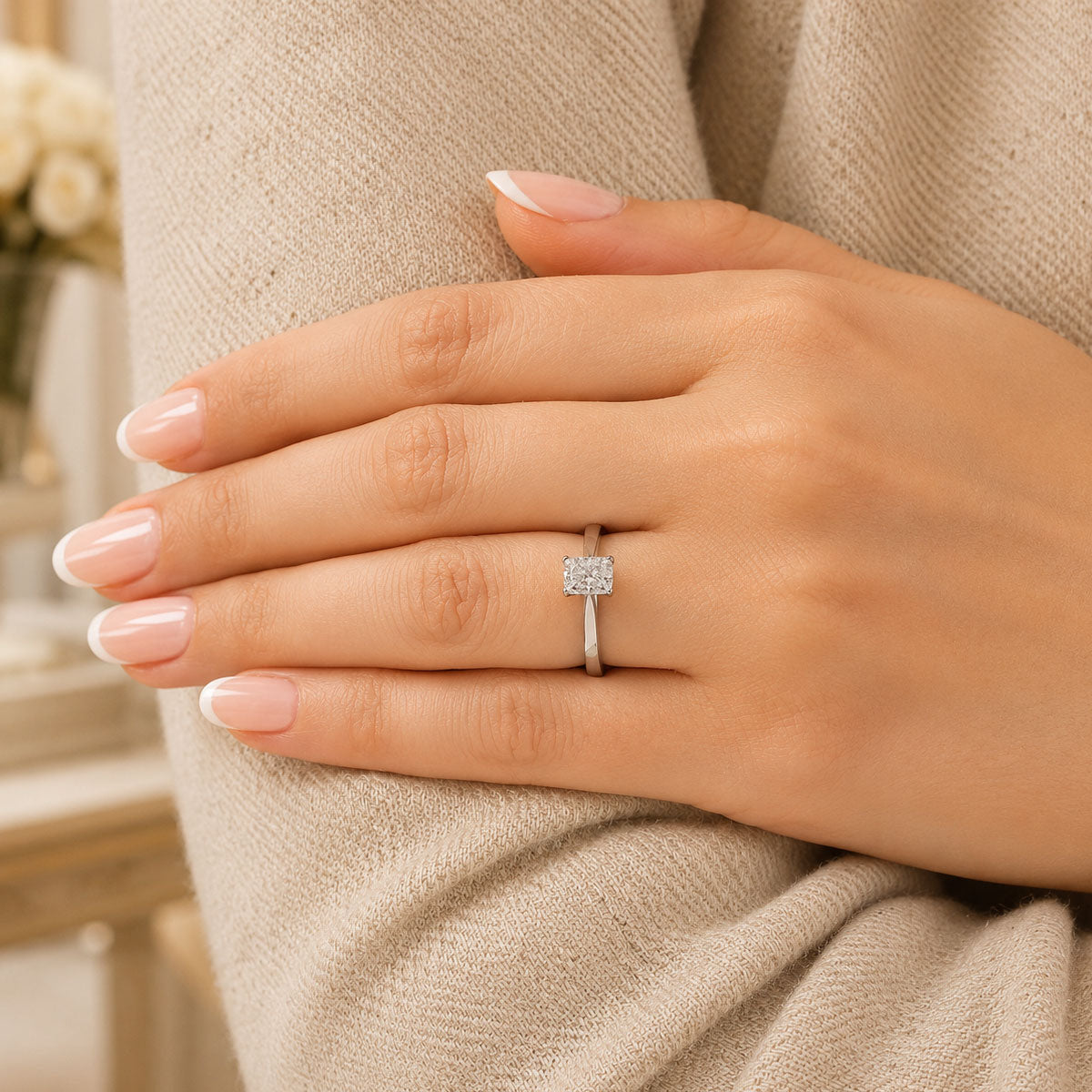 Platinum GIA Certificated Radiant Cut Diamond Solitaire Ring