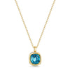 18ct Yellow Gold Blue Zircon Pendant