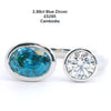 Platinum Blue Zircon And Diamond Toi Et Moi Ring