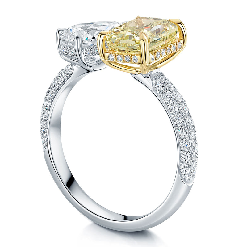 Berry's Platinum Toi et Moi Fancy Yellow Diamond and White Diamond Ring - Berry's Jewellers