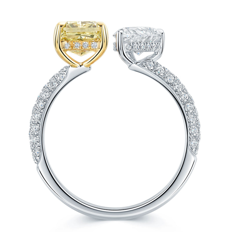 Berry's Platinum Toi et Moi Fancy Yellow Diamond and White Diamond Ring - Berry's Jewellers