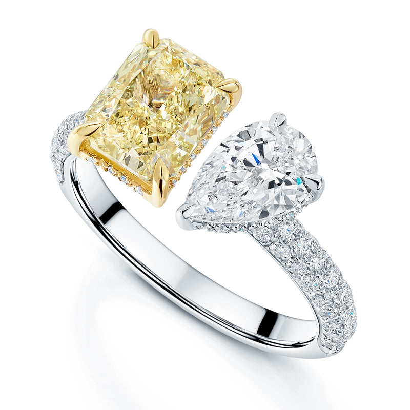 Berry's Platinum Toi et Moi Fancy Yellow Diamond and White Diamond Ring - Berry's Jewellers