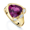 18ct Yellow Gold Trilliant Cut Rhodolite Garnet and Diamond Ring