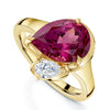 18ct Yellow Gold Rhodolite Garnet And Diamond Toi Et Moi Ring
