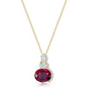 18ct Yellow Gold Rhodolite Garnet and Diamond Pendant