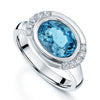 Platinum Aquamarine and Diamond Ring