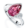 Platinum Toi et Moi Malayan Garnet And Diamond Dress Ring