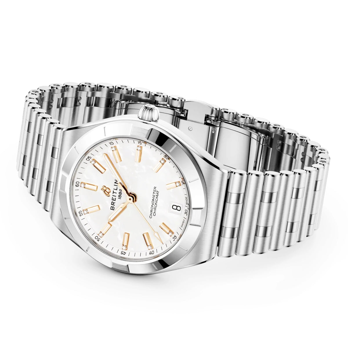 Chronomat 36mm White Mother of Pearl Diamond Dial Automatic Watch