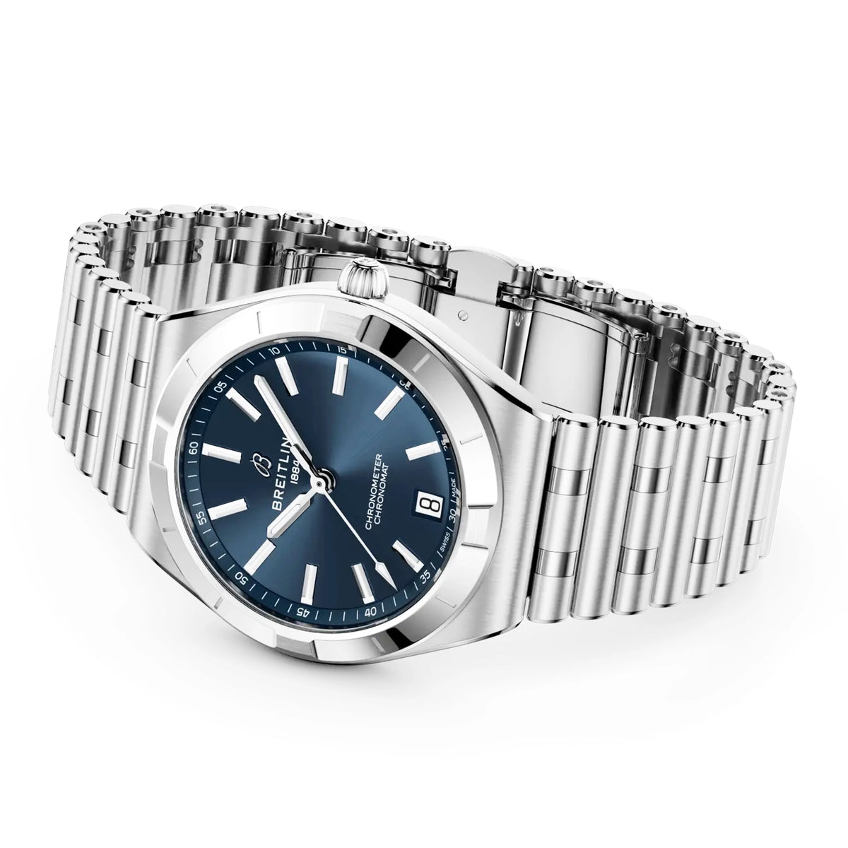 Breitling Chronomat 36mm Blue Dial Automatic Bracelet Watch - Berry's Jewellers