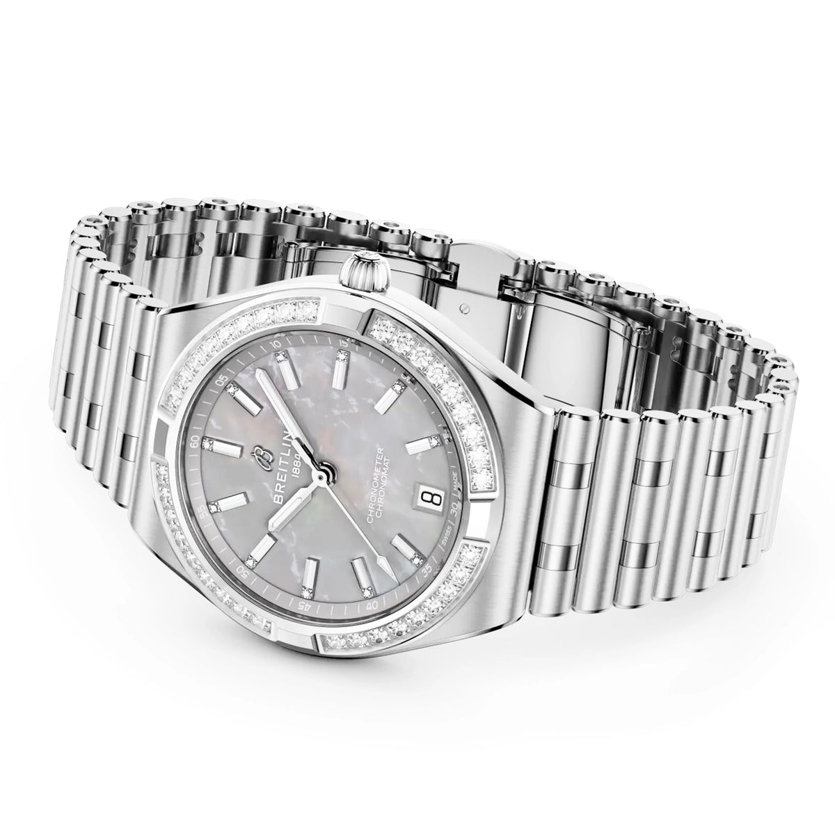 Chronomat 36mm Tahitian Mother of Pearl Diamond Dial Automatic Watch