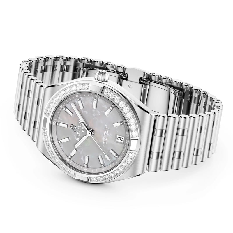 Chronomat 36mm Tahitian Mother of Pearl Diamond Dial Automatic Watch