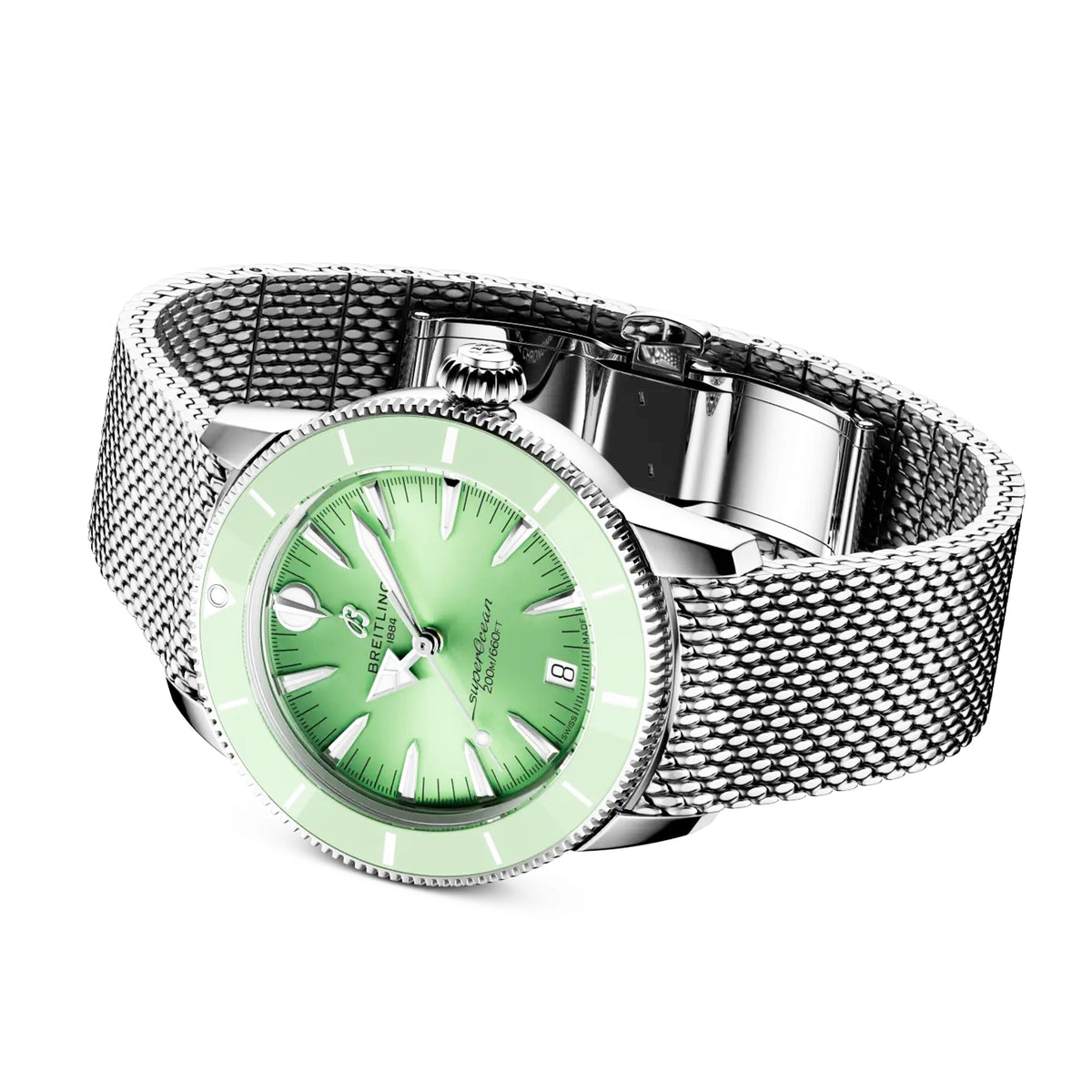 Breitling Superocean Heritage 36mm Mint Green Dial Bracelet Watch - Berry's Jewellers
