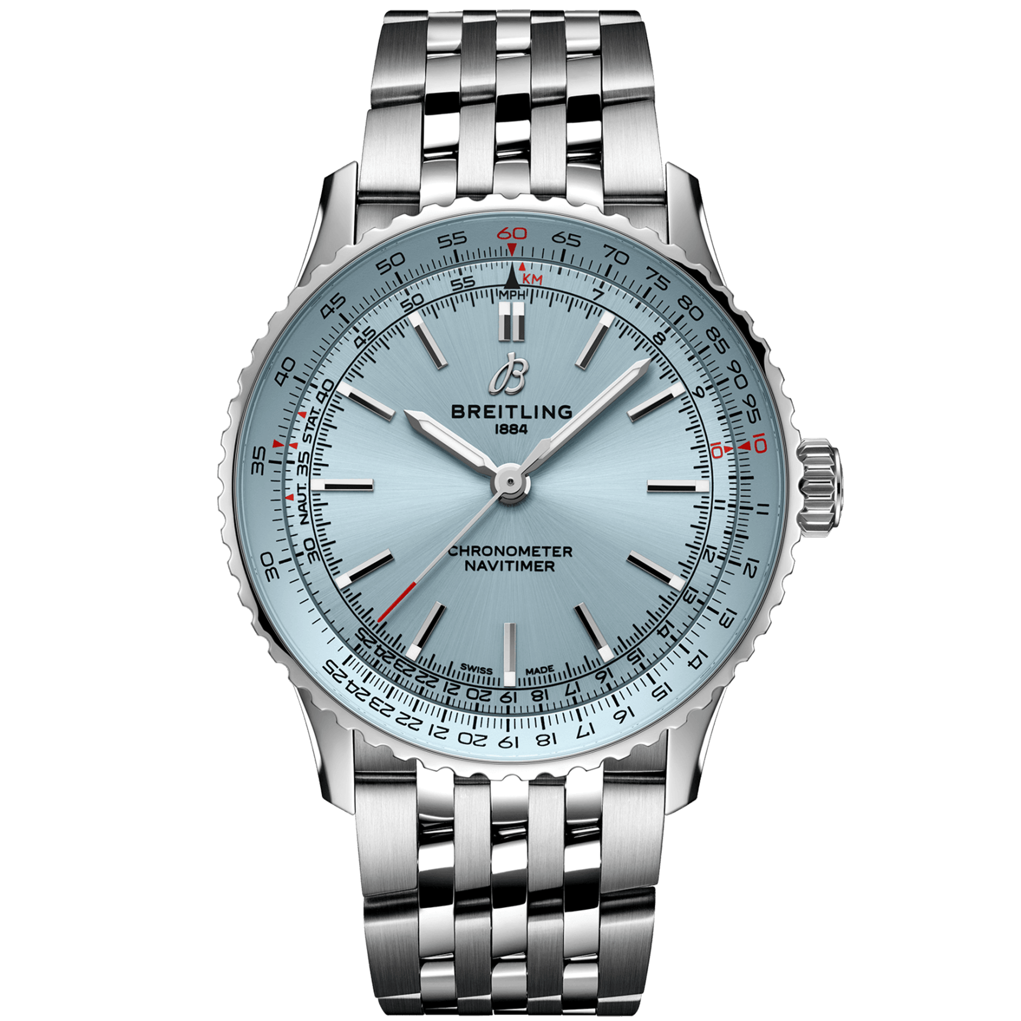 Breitling Navitimer 41mm Ice Blue Dial Mens Automatic Bracelet Watch - Berry's Jewellers
