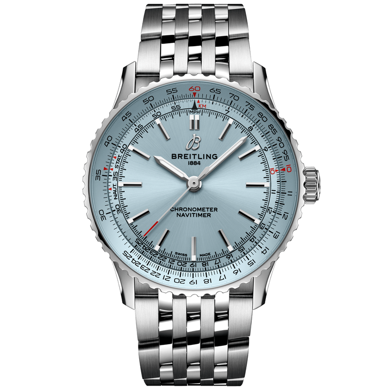Breitling Navitimer 41mm Ice Blue Dial Mens Automatic Bracelet Watch - Berry's Jewellers