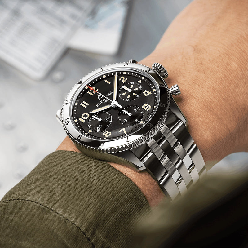 Classic AVI P-51 Mustang 42mm Chronograph Automatic Bracelet Watch