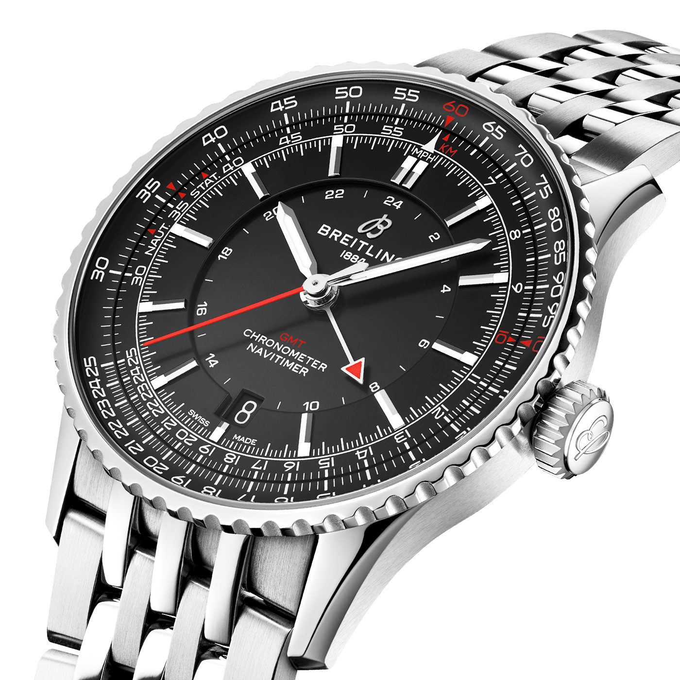 Navitimer GMT 41mm Black Dial Men's Automatic Bracelet Watch
