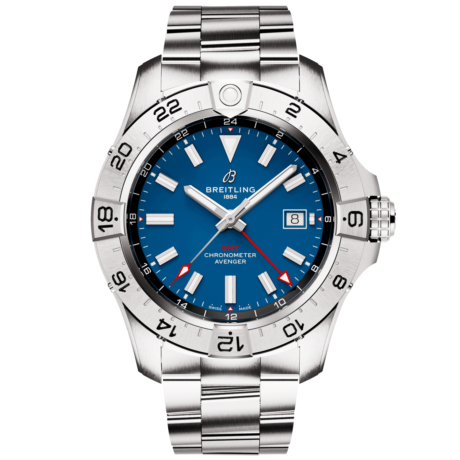 Avenger GMT 44mm Blue Dial Automatic Bracelet Watch