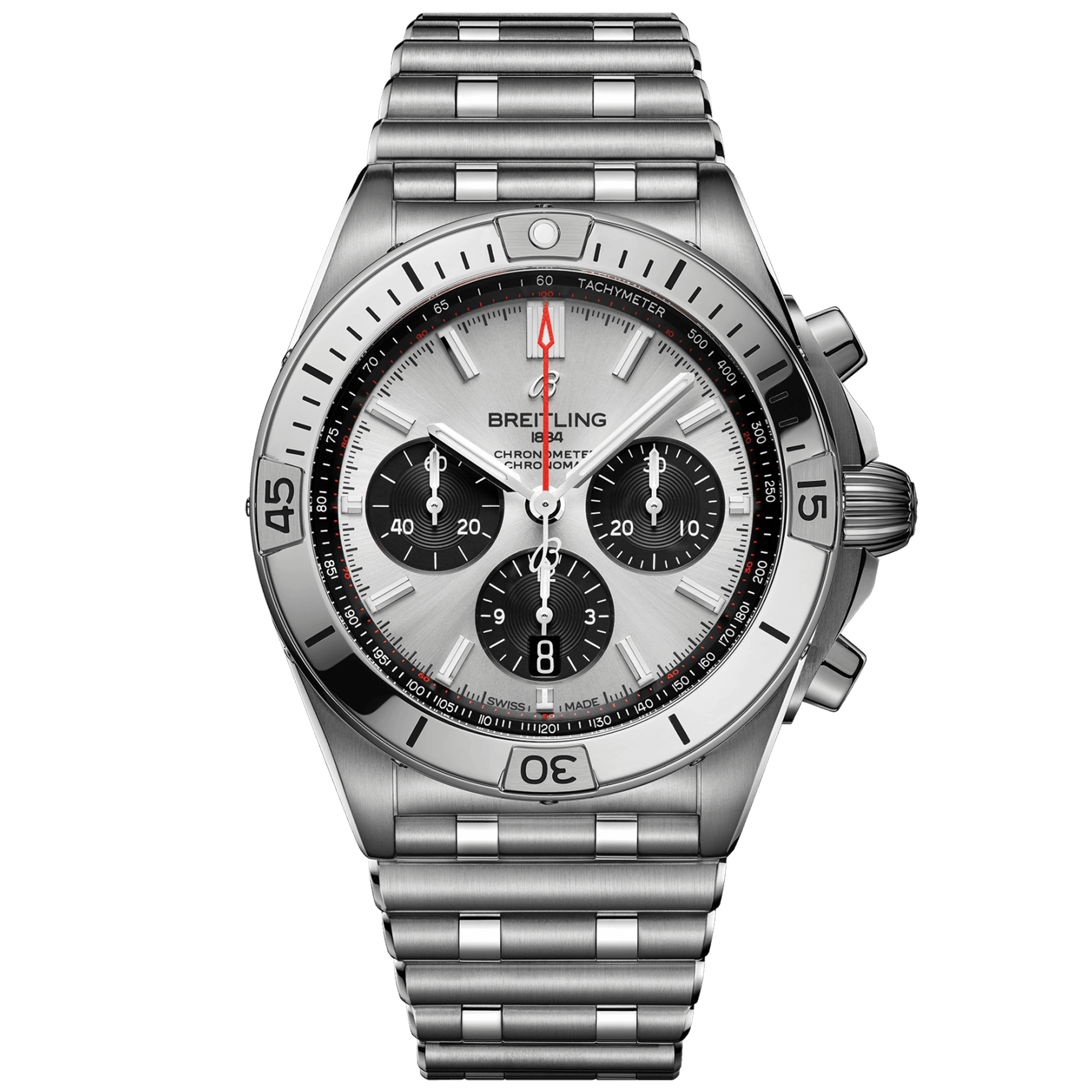 Chronomat 42mm Silver/Black Dial Men's Automatic Bracelet Watch