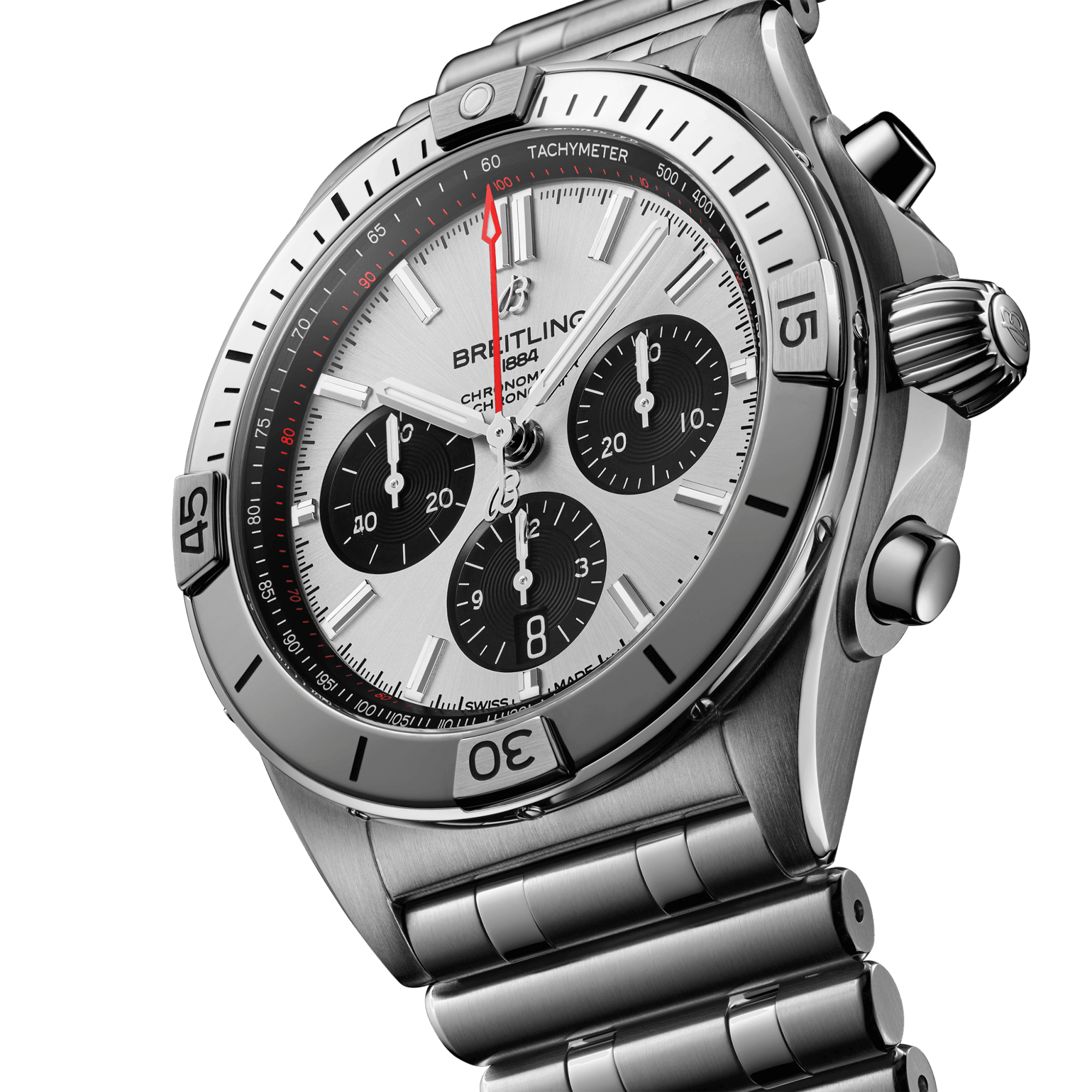 Chronomat 42mm Silver/Black Dial Men's Automatic Bracelet Watch