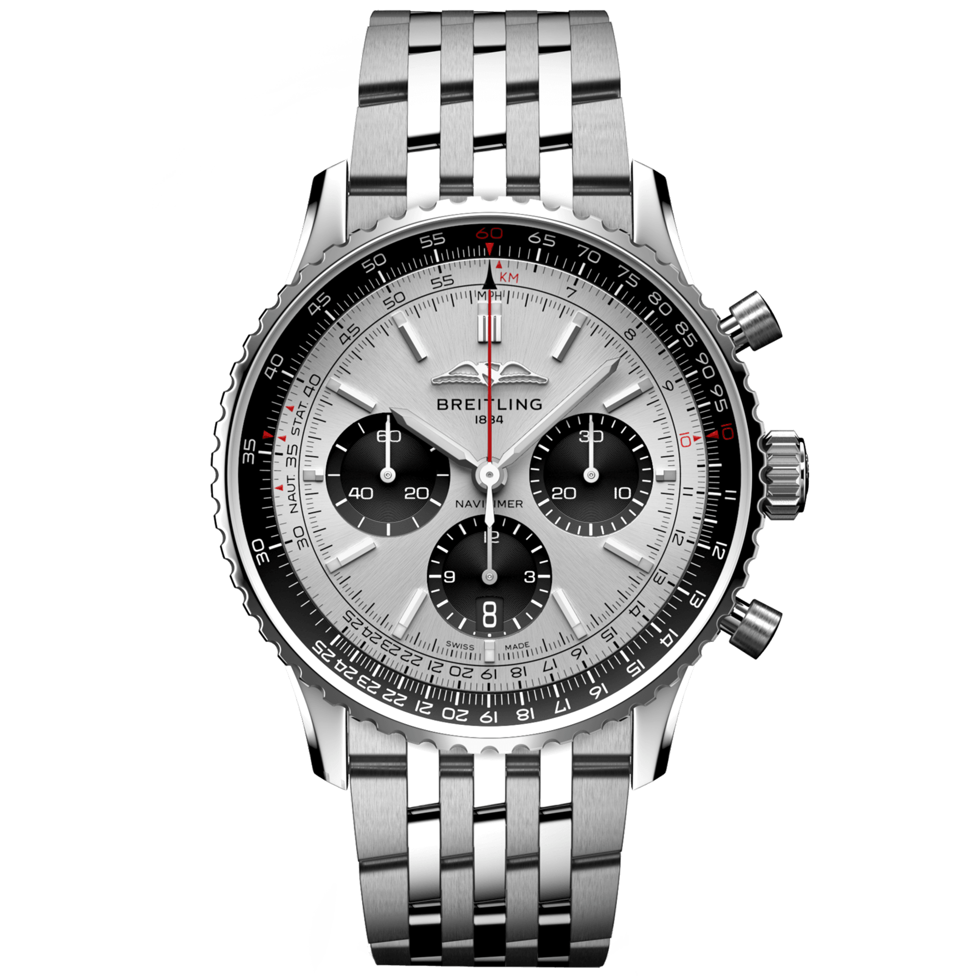 Navitimer 43mm Silver/Black Dial Automatic Chronograph Watch